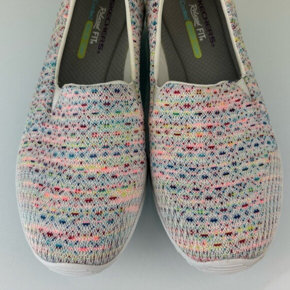 Skechers Multi-Color Speckle Colorful Pull On Sneakers Memory Foam Air-Cool 9.5 - Picture 4 of 16